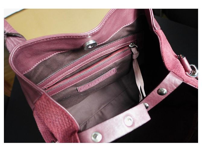 Autre Marque Atelier 13 Dundee Borsa a mano in pelle bordeaux Bordò - vista 8
