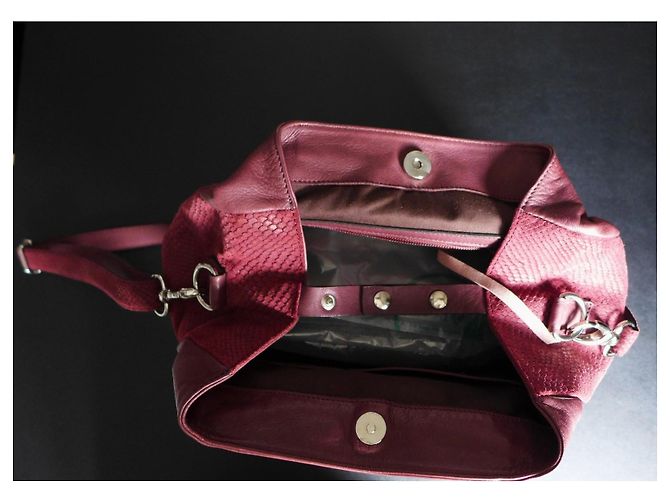 Autre Marque Atelier 13 Dundee Borsa a mano in pelle bordeaux Bordò - vista 9