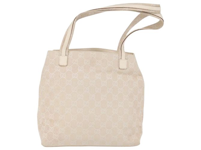 Bolso Tote Gucci Double Pocket de lona GG y cuero Small Crudo - vista 2