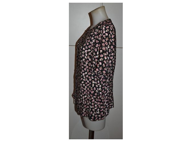 Top de seda Agnona con estampado floral talla 44 IT Multicolor - vista 2