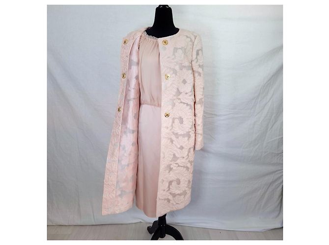 Escada completo da cerimonia rosa cipria vestito e spolverino - vista 4