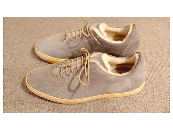 Silvano Lattanzi – Baskets en daim bleu clair avec peau de mouton – Taille 9 UK Turquoise - vue 3
