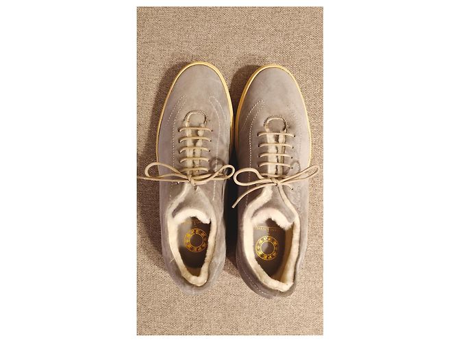 Silvano Lattanzi – Baskets en daim bleu clair avec peau de mouton – Taille 9 UK Turquoise - vue 5