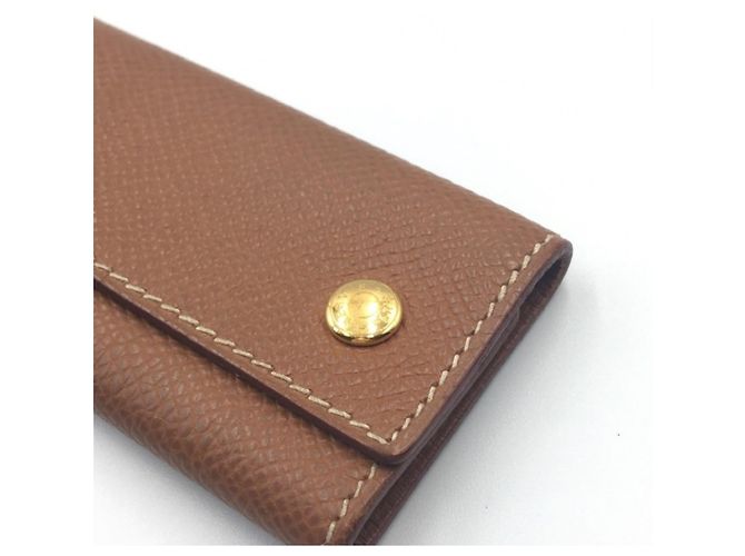 Hermès HERMES Portachiavi in Epsom Oro Marrone - vista 4