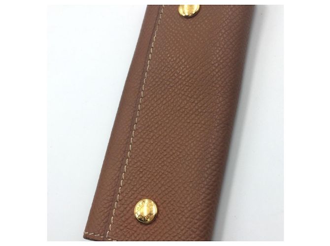 Hermès HERMES Portachiavi in Epsom Oro Marrone - vista 5