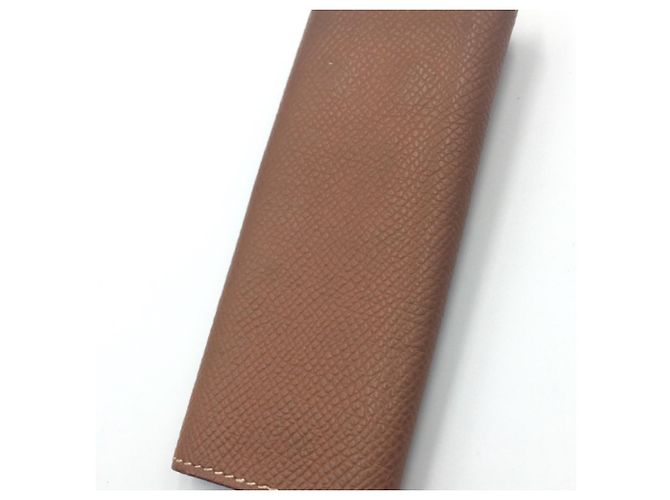 Hermès HERMES Portachiavi in Epsom Oro Marrone - vista 6