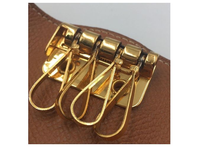 Hermès HERMES Portachiavi in Epsom Oro Marrone - vista 9
