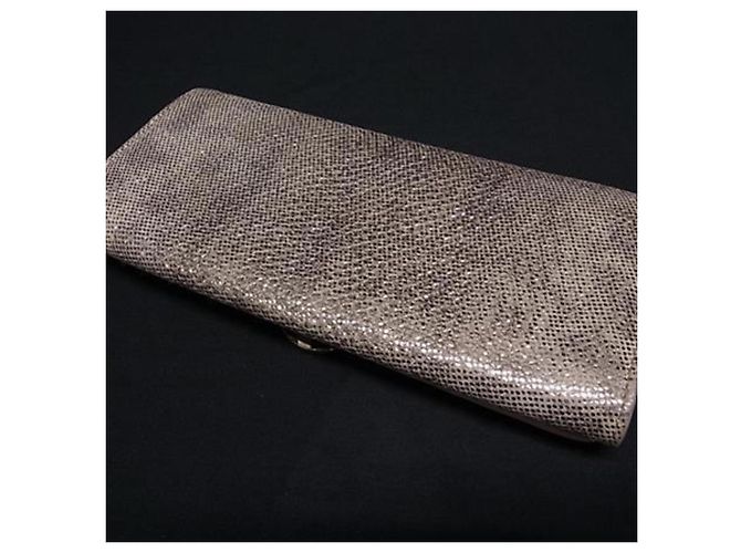 Bulgari Bvlgari Beiger Gold Leder Bi-Fold Langbörse Golden - Ansicht 3