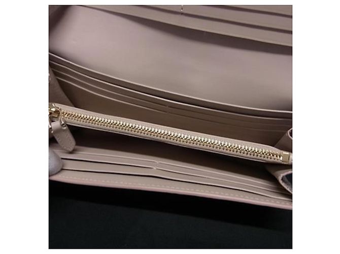 Bulgari Bvlgari Beiger Gold Leder Bi-Fold Langbörse Golden - Ansicht 5