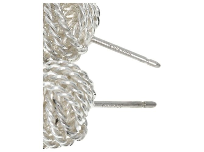 Orecchini a perno in argento a rete Tiffany & Co. - vista 3