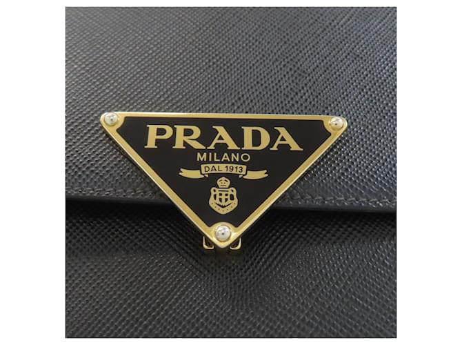 Borsa a Spalla Saffiano Prada Nero - vista 8