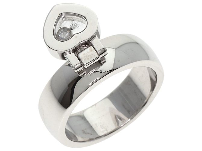 Anel Chopard Happy Diamonds em ouro branco 18K - vista 2