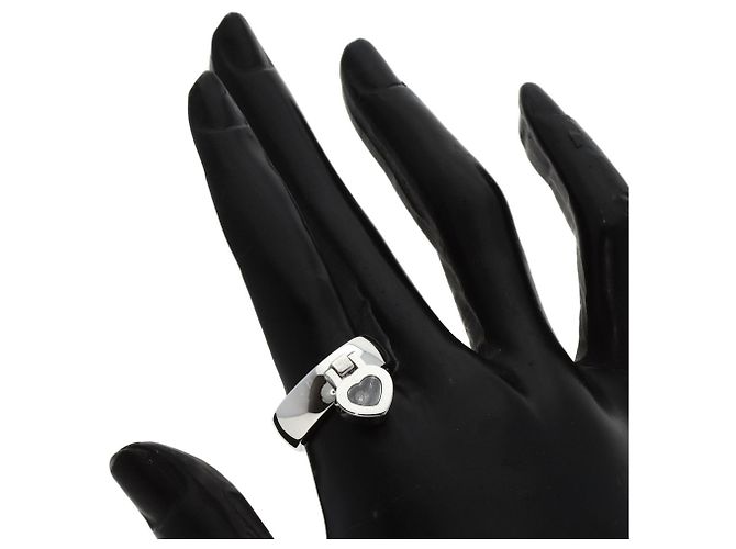 Anel Chopard Happy Diamonds em ouro branco 18K - vista 6