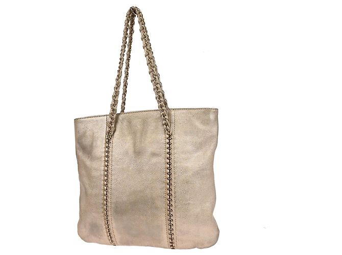Chanel Luxe Linea Tote con Zip in Pelle Grande D'oro - vista 2
