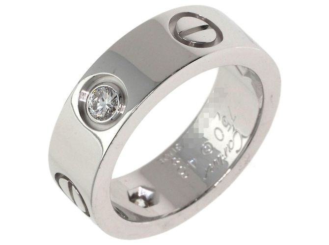 Cartier Love Ring Halb Diamant in 18K Weißgold - Ansicht 2
