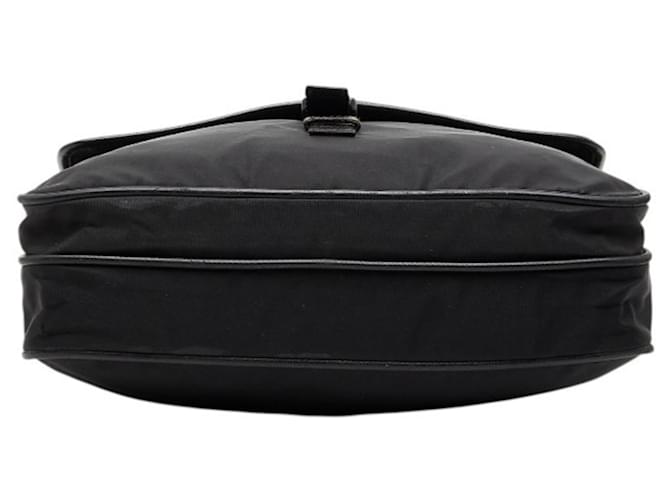 Bolsa de ombro com placa de logo triangular Prada Preto - vista 3