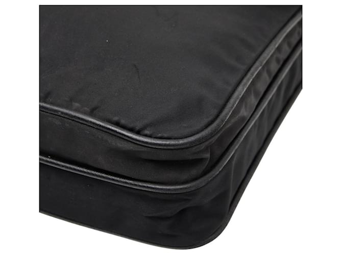 Bolsa de ombro com placa de logo triangular Prada Preto - vista 4