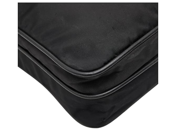 Bolsa de ombro com placa de logo triangular Prada Preto - vista 5
