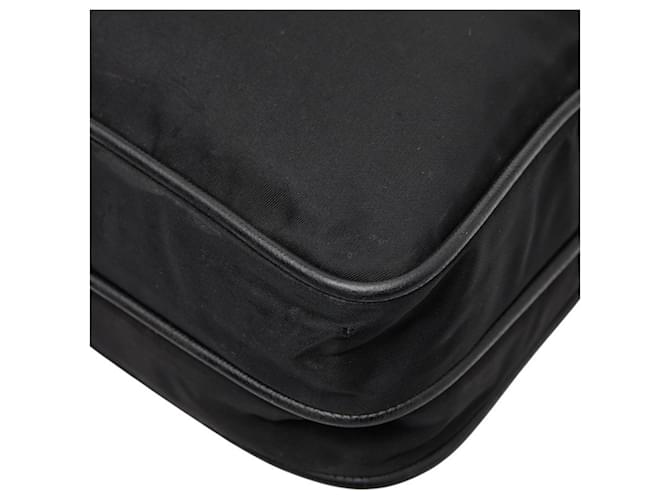 Bolsa de ombro com placa de logo triangular Prada Preto - vista 6