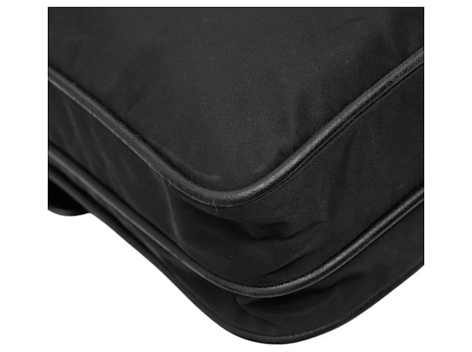 Bolsa de ombro com placa de logo triangular Prada Preto - vista 7