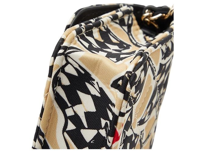 Borsa a spalla mini a catena Chanel Matelassé Coco Mark con motivo a bandiera a scacchi Nero Beige - vista 4