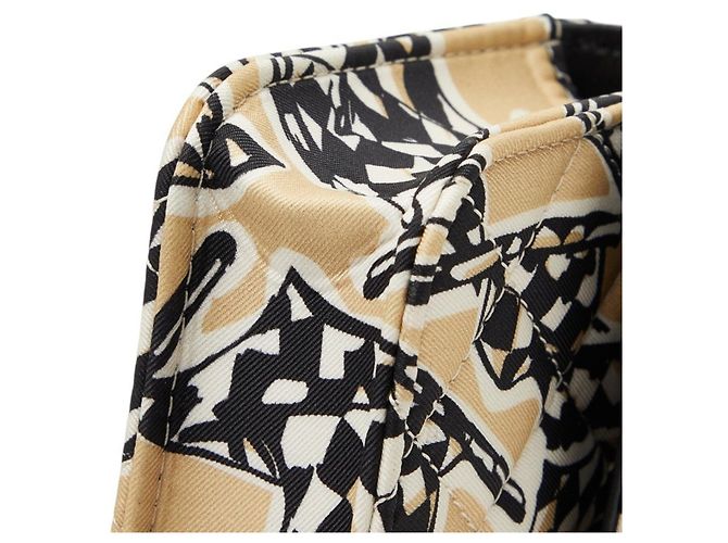 Borsa a spalla mini a catena Chanel Matelassé Coco Mark con motivo a bandiera a scacchi Nero Beige - vista 5