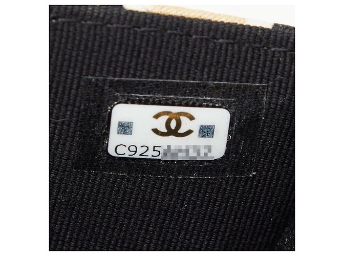 Borsa a spalla mini a catena Chanel Matelassé Coco Mark con motivo a bandiera a scacchi Nero Beige - vista 9