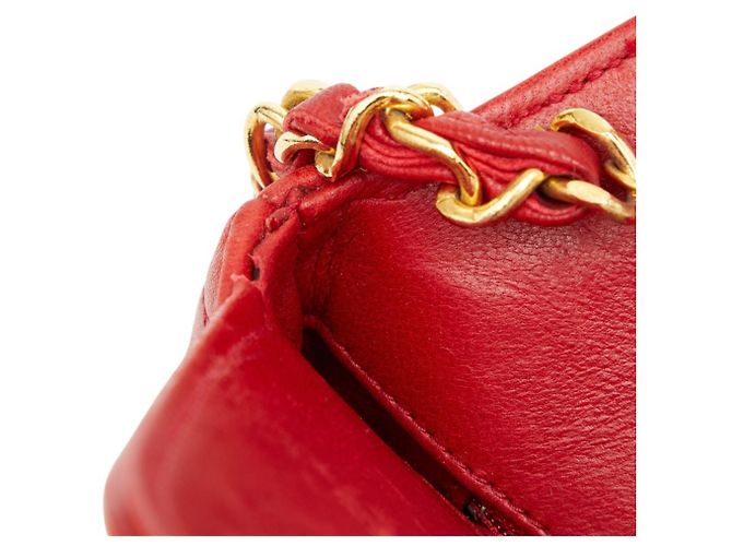 Borsa a spalla matelassé con catena Chanel Coco Mark Rosso - vista 6