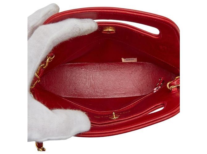 Borsa a spalla matelassé con catena Chanel Coco Mark Rosso - vista 9