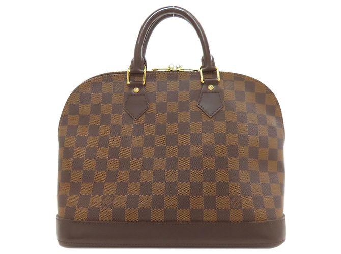 Borsa Louis Vuitton Alma in Tela Damier Marrone - vista 2