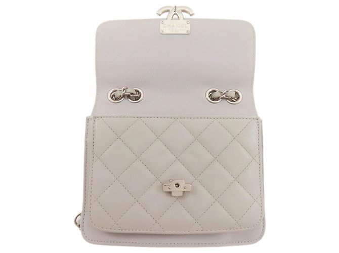 Borsa a spalla Chanel Half Coco Mark con hardware argentato Marrone - vista 5