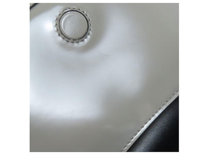 Borsa a spalla in pelle grigia Prada Marrone - vista 11