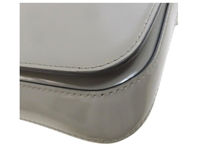 Borsa a spalla in pelle grigia Prada Marrone - vista 22