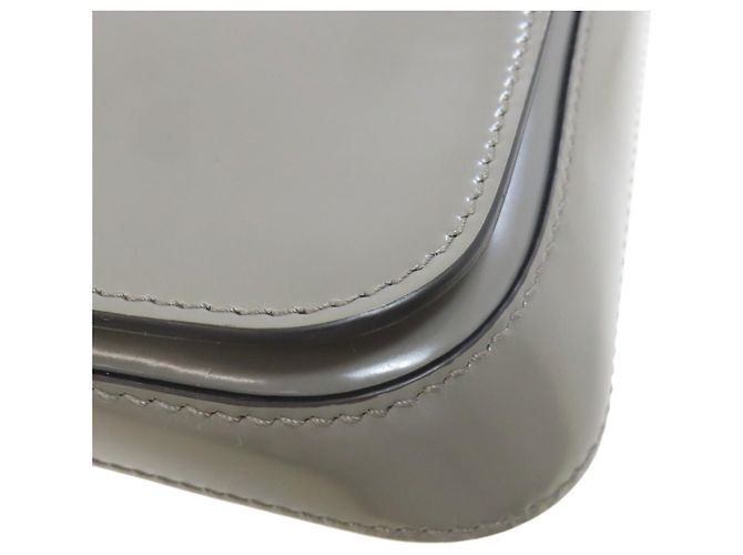 Borsa a spalla in pelle grigia Prada Marrone - vista 23
