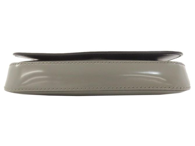 Borsa a spalla in pelle grigia Prada Marrone - vista 4