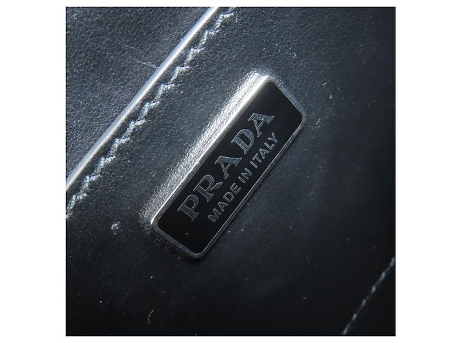 Borsa a spalla in pelle grigia Prada Marrone - vista 6
