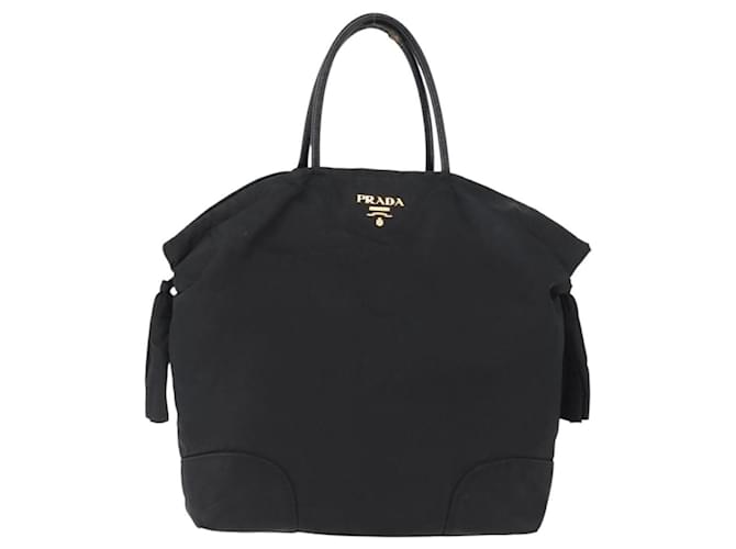 PRADA Borsa a mano in nylon nero e oro Auth 170969 D'oro - vista 13