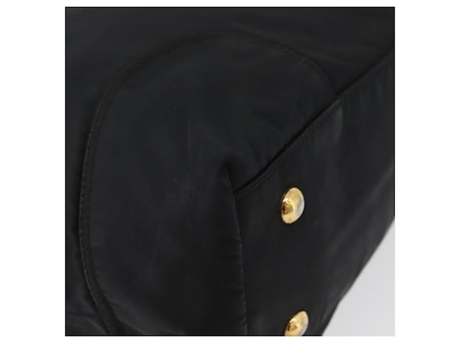 PRADA Borsa a mano in nylon nero e oro Auth 170969 D'oro - vista 14