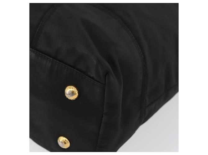 PRADA Borsa a mano in nylon nero e oro Auth 170969 D'oro - vista 17