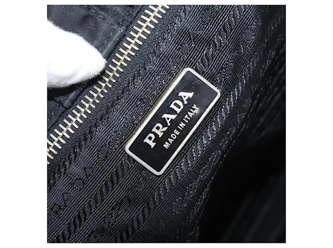 PRADA Borsa a mano in nylon nero e oro Auth 170969 D'oro - vista 19