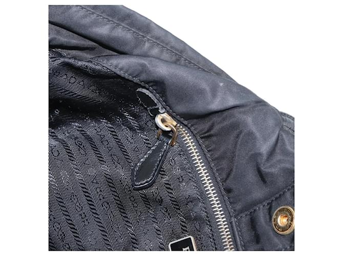 PRADA Borsa a mano in nylon nero e oro Auth 170969 D'oro - vista 22