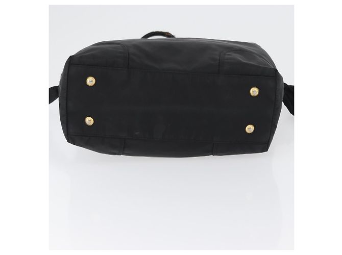 PRADA Borsa a mano in nylon nero e oro Auth 170969 D'oro - vista 5