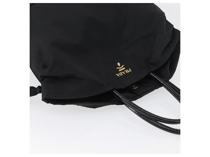 PRADA Borsa a mano in nylon nero e oro Auth 170969 D'oro - vista 6