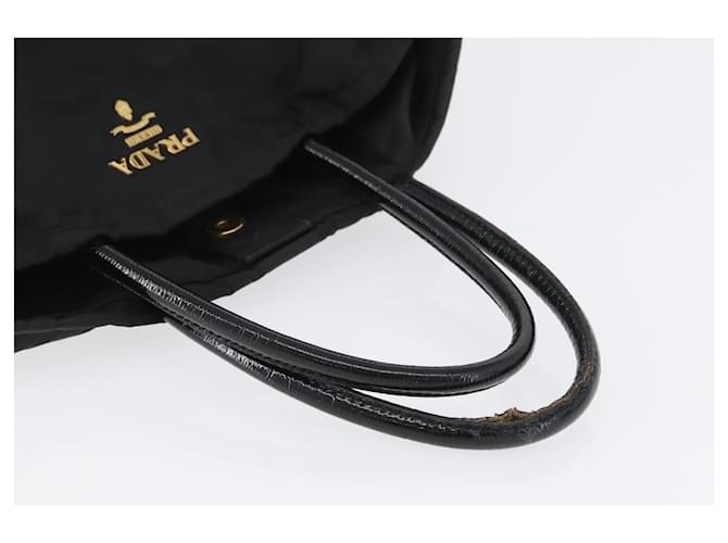 PRADA Borsa a mano in nylon nero e oro Auth 170969 D'oro - vista 7