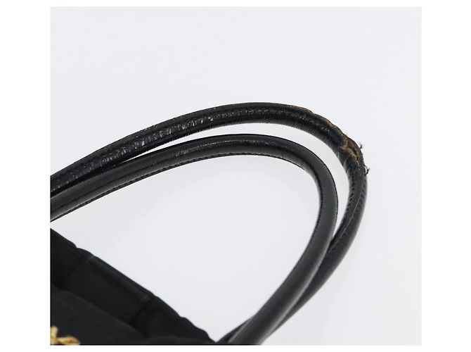 PRADA Borsa a mano in nylon nero e oro Auth 170969 D'oro - vista 8