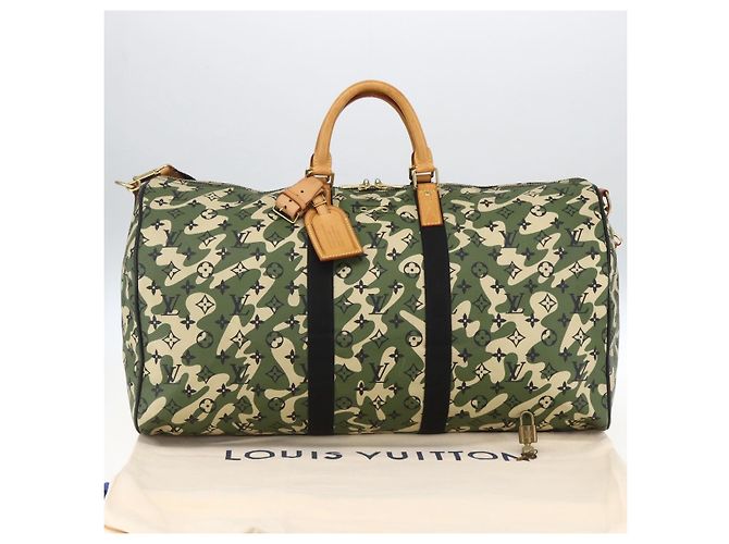LOUIS VUITTON Borsa Keepall Bandoulière 55 Camouflage M95774 LV Auth 170663SM - vista 12