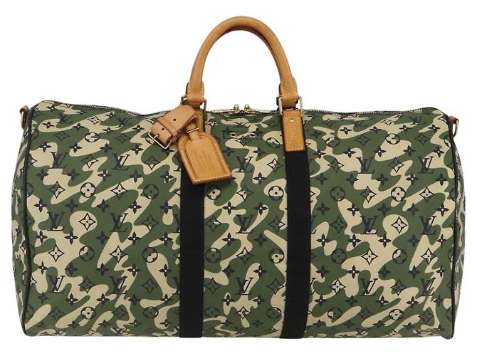 LOUIS VUITTON Borsa Keepall Bandoulière 55 Camouflage M95774 LV Auth 170663SM - vista 13