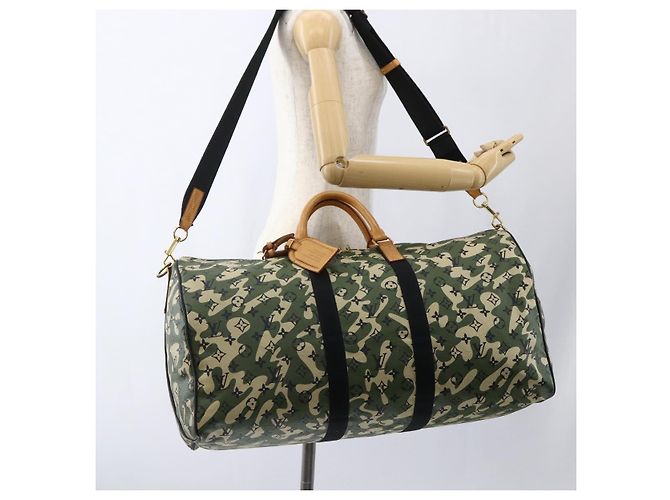 LOUIS VUITTON Borsa Keepall Bandoulière 55 Camouflage M95774 LV Auth 170663SM - vista 28