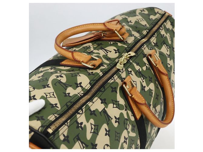 LOUIS VUITTON Borsa Keepall Bandoulière 55 Camouflage M95774 LV Auth 170663SM - vista 6