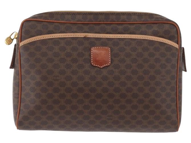 Céline Pochette in tela Macadam CELINE in pelle PVC marrone oro Auth fm5156 D'oro - vista 13